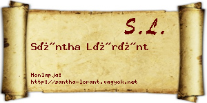 Sántha Lóránt névjegykártya