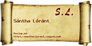 Sántha Lóránt névjegykártya