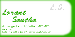 lorant santha business card